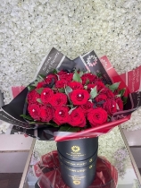 Fabulous 50 roses in Luxe Hatbox