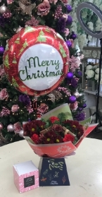 Christmas petite gift box with balloon and chocolates