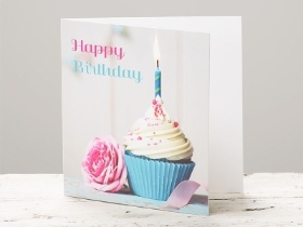 Happy Birthday Candle Cupcake Greetings Card