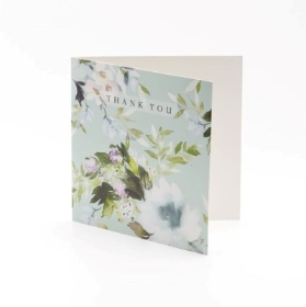 Thank You Watercolour Flowers Greetings Card