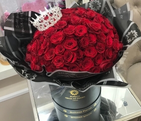 ultimate 100 red roses (crown is optional)